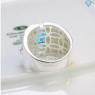 Nhẫn bạc nam mặt đá phong thủy hình con chó NNA0402