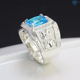 Nhẫn bạc nam mặt đá phong thủy hình con chó NNA0402