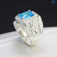 Nhẫn bạc nam mặt đá phong thủy hình con chó NNA0402