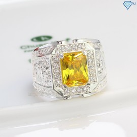 Nhẫn bạc nam mặt đá phong thủy hình con rồng NNA0402