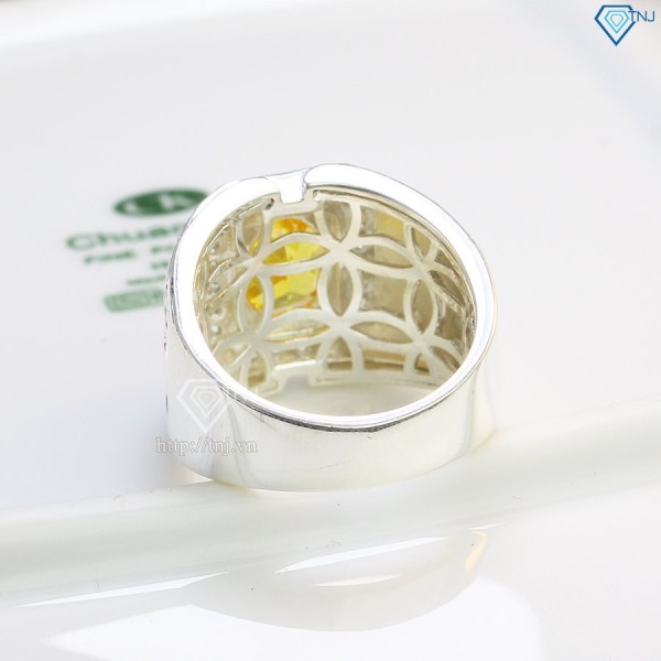 Nhẫn bạc nam mặt đá phong thủy hình con rồng NNA0402