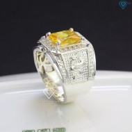 Nhẫn bạc nam mặt đá phong thủy hình con rồng NNA0402