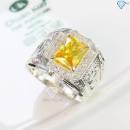 Nhẫn bạc nam mặt đá phong thủy hình con rồng NNA0402