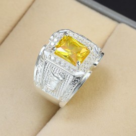 Nhẫn bạc nam mặt đá phong thủy hình con hổ NNA0295