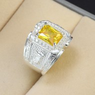 Nhẫn bạc nam mặt đá phong thủy hình con hổ NNA0295