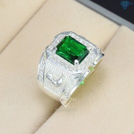 Nhẫn bạc nam mặt đá phong thủy hình con gà NNA0402