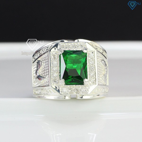 Nhẫn bạc nam mặt đá phong thủy hình con gà NNA0402
