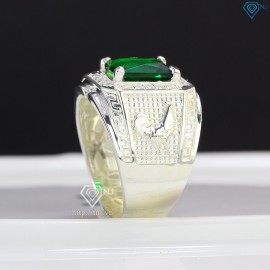 Nhẫn bạc nam mặt đá phong thủy hình con gà NNA0402
