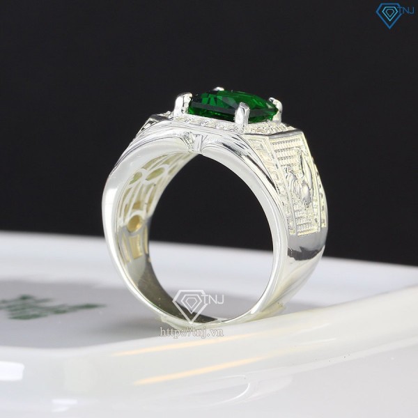 Nhẫn bạc nam mặt đá phong thủy hình con gà NNA0402