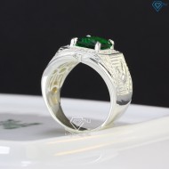 Nhẫn bạc nam mặt đá phong thủy hình con gà NNA0402