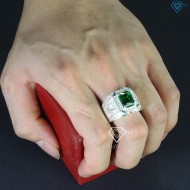 Nhẫn bạc nam mặt đá phong thủy hình con gà NNA0402