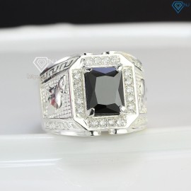 Nhẫn bạc nam mặt đá phong thủy hình con chuột NNA0402