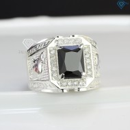 Nhẫn bạc nam mặt đá phong thủy hình con chuột NNA0402