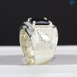 Nhẫn bạc nam mặt đá phong thủy hình con chuột NNA0402