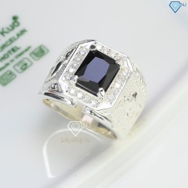 Nhẫn bạc nam mặt đá phong thủy hình con chuột NNA0402