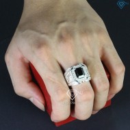 Nhẫn bạc nam mặt đá phong thủy hình con chuột NNA0402