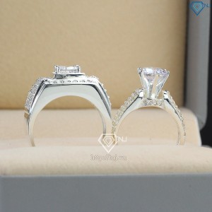 Nhẫn đôi bạc đẹp sang trọng ND0308 - Trang sức TNJ