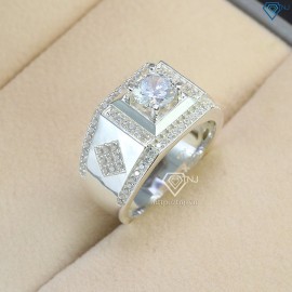 Nhẫn bạc 925 nam họa tiết hình thoi NNA0302 - Trang sức TNJ
