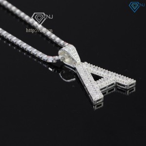 Dây chuyền bạc nam mặt chữ A đính đá DCA0054 - Trang sức TNJ