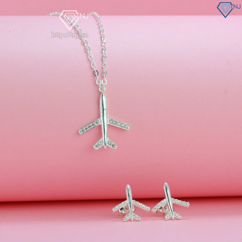 Bộ trang sức máy bay bằng bạc cho nữ BTS0048 - Trang Sức TNJ
