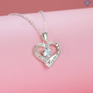 Quà trung thu cho người yêu dây chuyền bạc nữ khắc tên hình trái tim DCN0573 - Trang sức TNJ