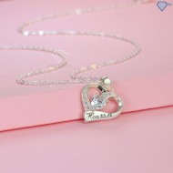 Quà trung thu cho người yêu dây chuyền bạc nữ khắc tên hình trái tim DCN0573 - Trang sức TNJ