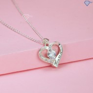 Quà trung thu cho người yêu dây chuyền bạc nữ khắc tên hình trái tim DCN0573 - Trang sức TNJ