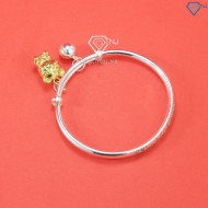 Quà trung thu cho bé lắc bạc cho trẻ sơ sinh khắc tên hình con hổ vàng LTT0090 - Trang Sức TNJ