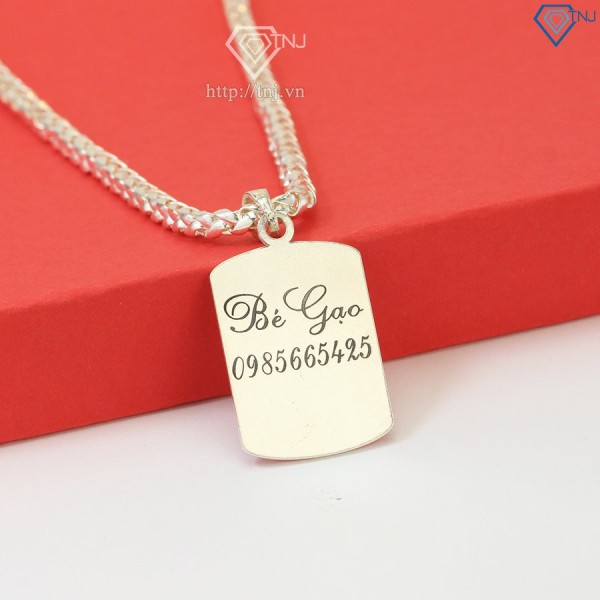 Quà trung thu cho bé dây bạc cho bé trai khắc tên theo yêu cầu DCT0077 - Trang Sức TNJ