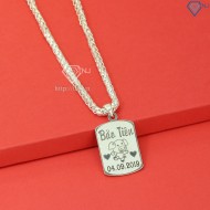 Quà trung thu cho bé dây bạc cho bé trai khắc tên theo yêu cầu DCT0077 - Trang Sức TNJ