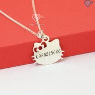 Quà trung thu cho bé vòng cổ bạc cho bé gái hình Hello Kitty khắc tên DCT0081 - Trang Sức TNJ