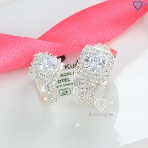 Quà trung thu cho người yêu nhẫn cặp bạc 925 cao cấp đính đá ND0470 - Trang Sức TNJ