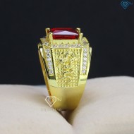 Nhẫn nam bạc xi mạ vàng 18k hình con rồng đá đỏ NNA0090 - Trang sức TNJ