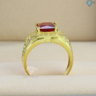 Nhẫn nam bạc xi mạ vàng 18k hình con rồng đá đỏ NNA0090