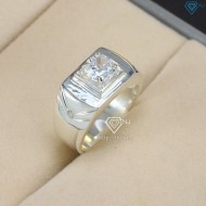 Nhẫn bạc nam đẹp đính đá trắng sang trọng NNA0075 - Trang Sức TNJ