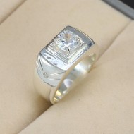 Nhẫn bạc nam đẹp đính đá trắng sang trọng NNA0075