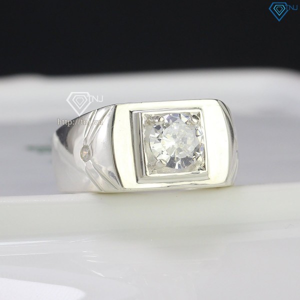 Nhẫn bạc nam đẹp đính đá trắng sang trọng NNA0075 - Trang Sức TNJ