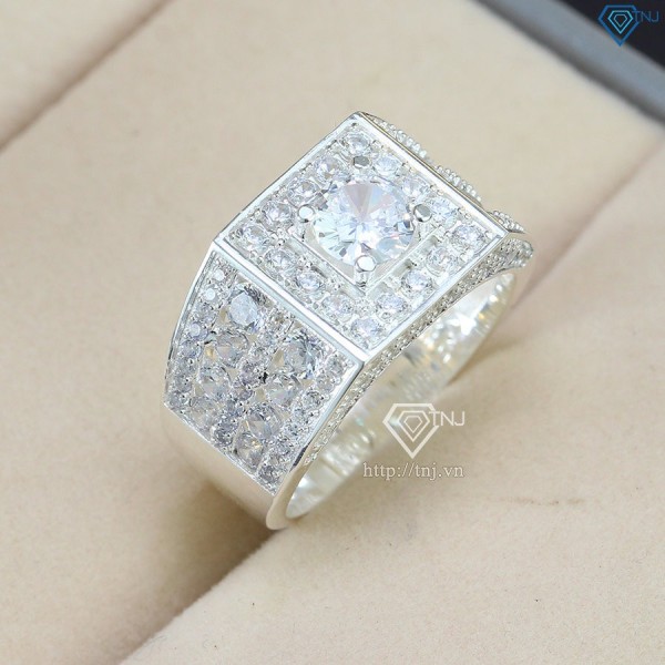 Nhẫn bạc đính đá nam đẹp NNA0324 - Trang sức TNJ