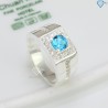 Nhẫn bạc nam mặt đá xanh NNA0062 - Trang sức TNJ