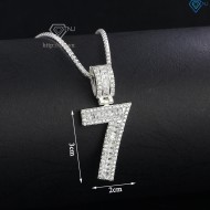Dây chuyền bạc nam số 7 đính đá DCA0089 - Trang sức TNJ