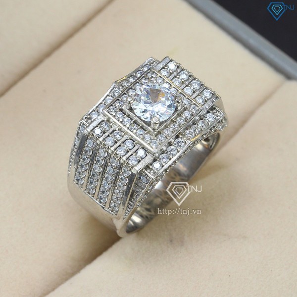 Nhẫn bạc nam xi bạch kim full đá NNA0094-XK - Trang sức TNJ