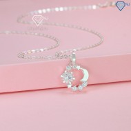 Quà tặng 20 10 cho người yêu dây chuyền bạc nữ mặt trăng sao khắc tên DCN0591 - Trang Sức TNJ