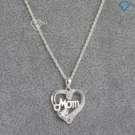 Quà tặng 20 10 cho mẹ dây chuyền cho mẹ chữ Mom đính đá đẹp DCN0595 - Trang sức TNJ