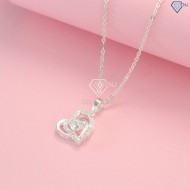 Dây chuyền bạc nữ mặt trái tim ôm trọn trái tim DCN0082