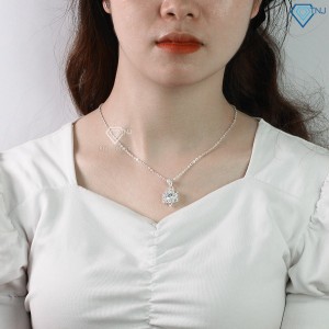 Quà tặng 20 10 cho vợ dây chuyền bạc nữ mặt đính đá sang trọng DCN0541 -Trang Sức TNJ