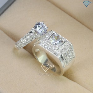 Quà 20 10 cho người yêu nhẫn đôi bạc đẹp sang trọng ND0308 - Trang sức TNJ