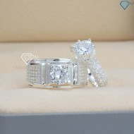 Quà 20 10 cho người yêu nhẫn đôi bạc đẹp sang trọng ND0467 - Trang sức TNJ