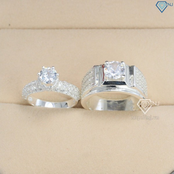 Quà 20 10 cho người yêu nhẫn đôi bạc đẹp sang trọng ND0467 - Trang sức TNJ