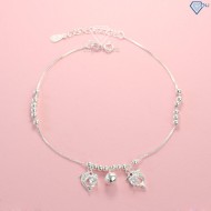 Quà 20 10 cho người yêu lắc chân bạc nữ hình cá heo đính đá đẹp LCN0048 - Trang Sức TNJ