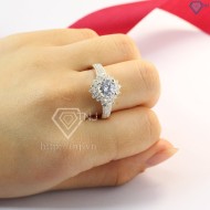 Nhẫn bạc nữ hình Bông Tuyết đính đá sang trọng NN0217